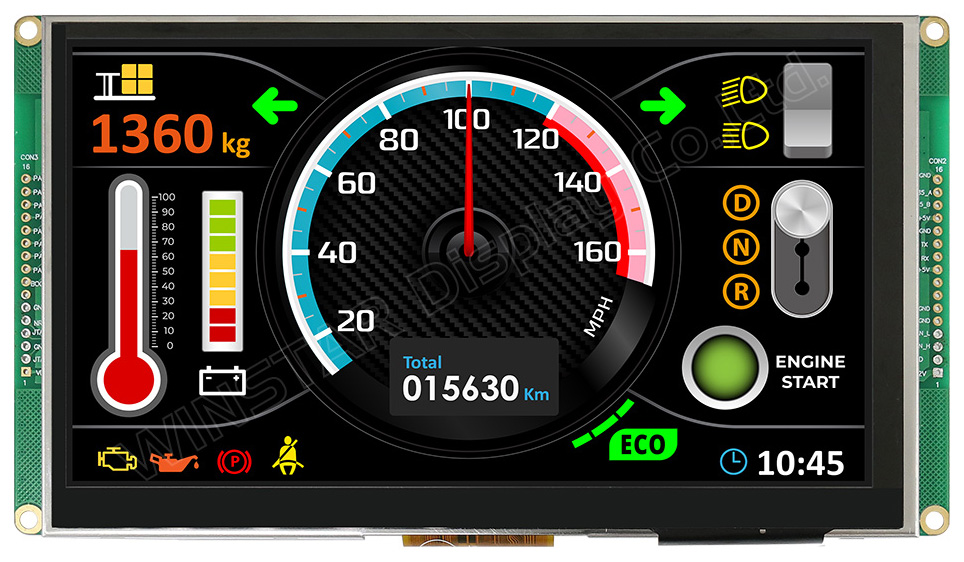 7-inch CAN Bus TFT Display with Projected Capacitive Touch - Diamond HMI